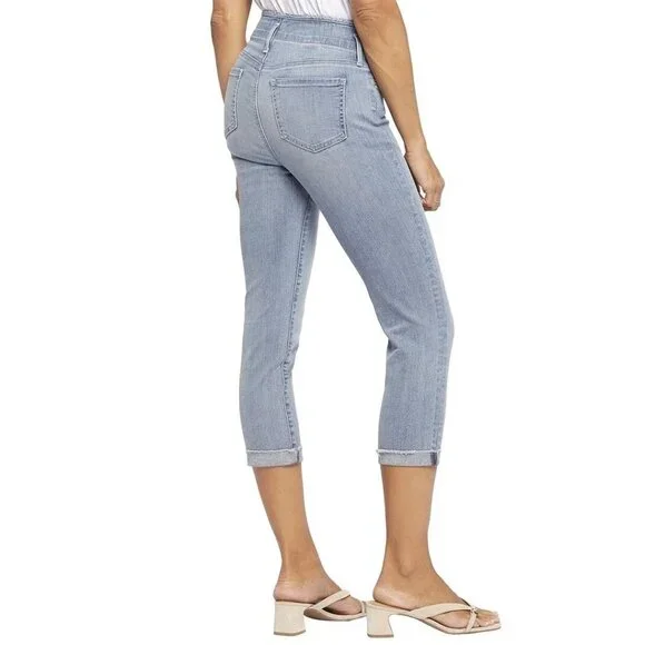NYDJ Chloe Capri Jeans Hollywood Waistband Thistle Falls Size 4 Cropped Denim - Picture 2 of 11